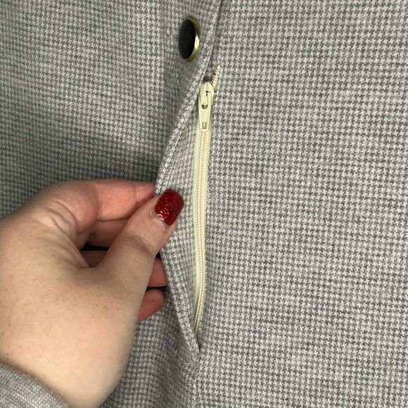 ANN TAYLOR Gray White Houndstooth Wide Leg Trouser Pants Women Plus 18 Career - Picture 4 of 9